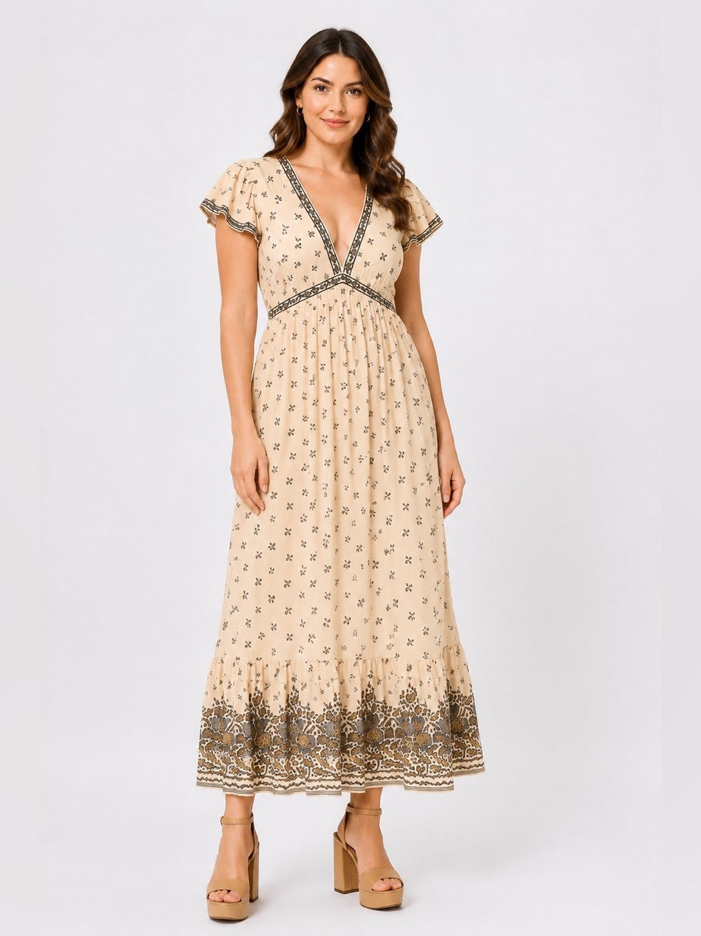 MAX STUDIO LONDON Floral Print Maxi Dress XL NWT